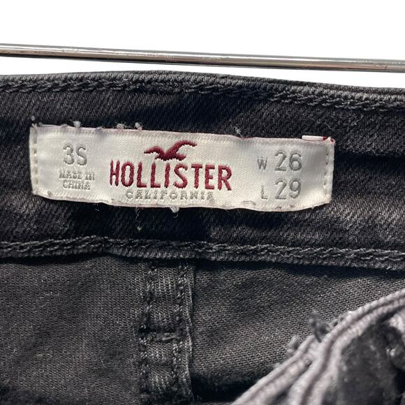 Hollister Womens Low Rise Skinny Black Jeans Size 3S W26 L29 - Picture 7 of 9